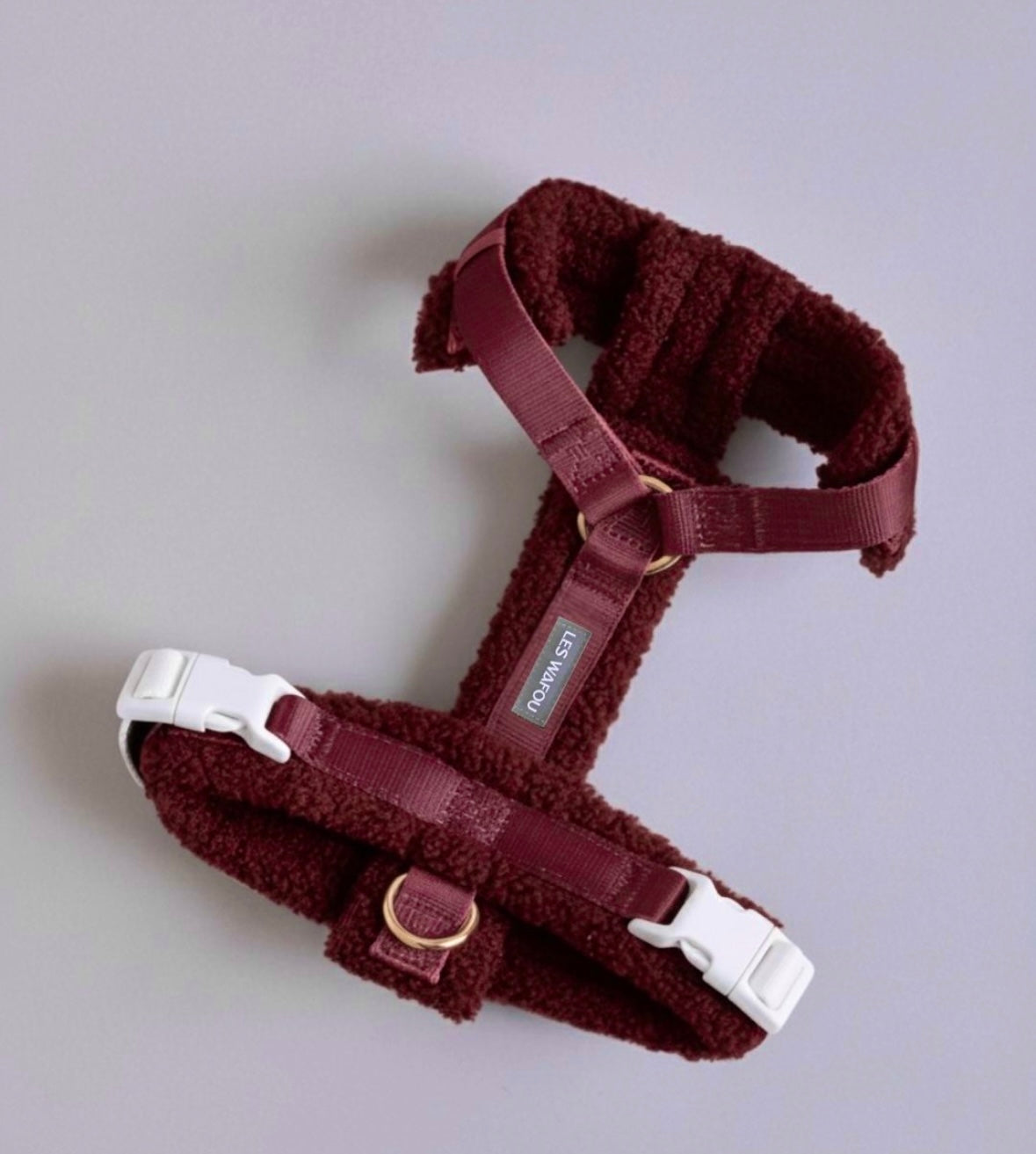 PRÉCOMMANDE - Harnais moumoute chien - Rouge bordeaux