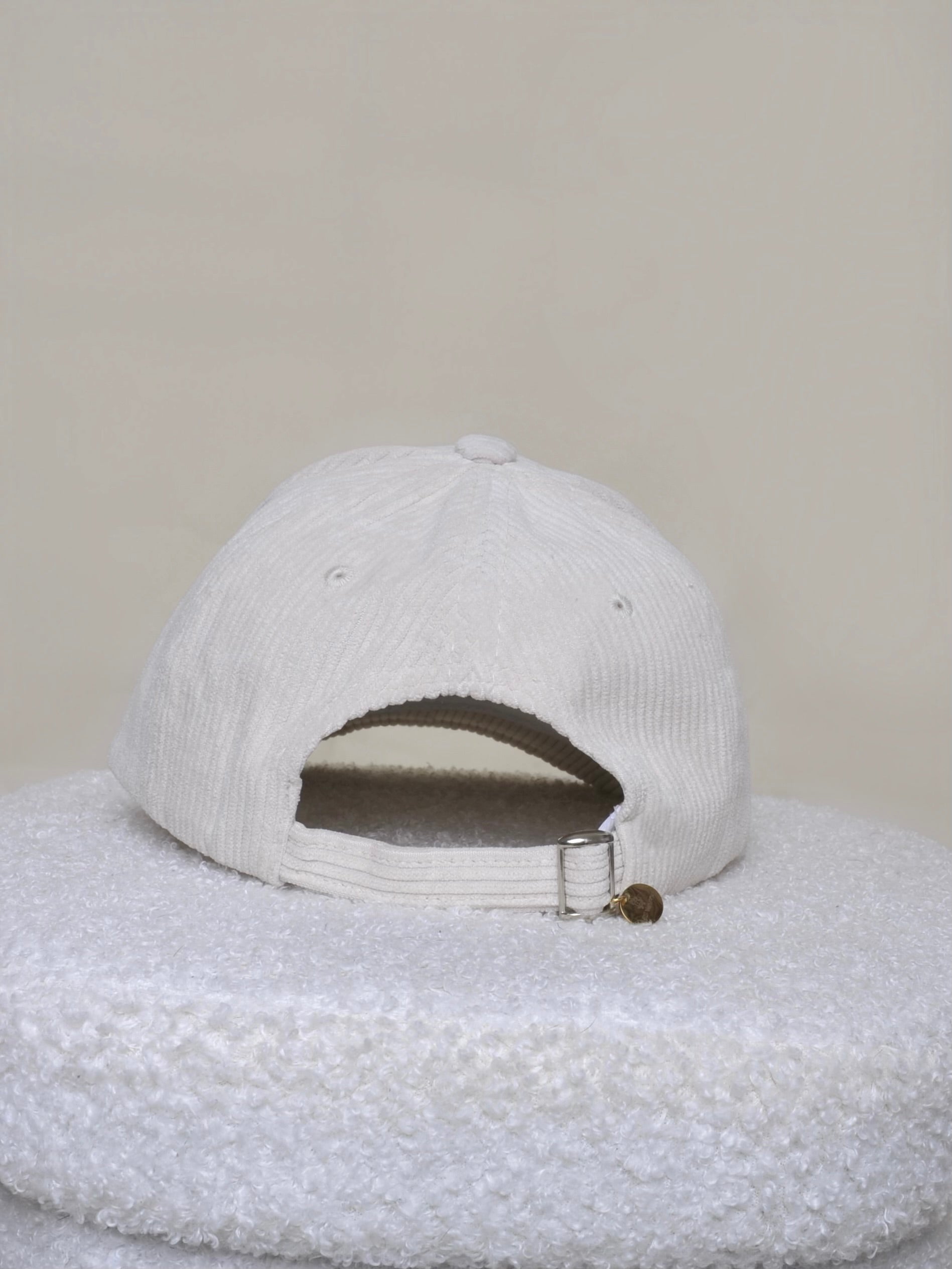 Casquettes personnalisables - Velours côtelé crème