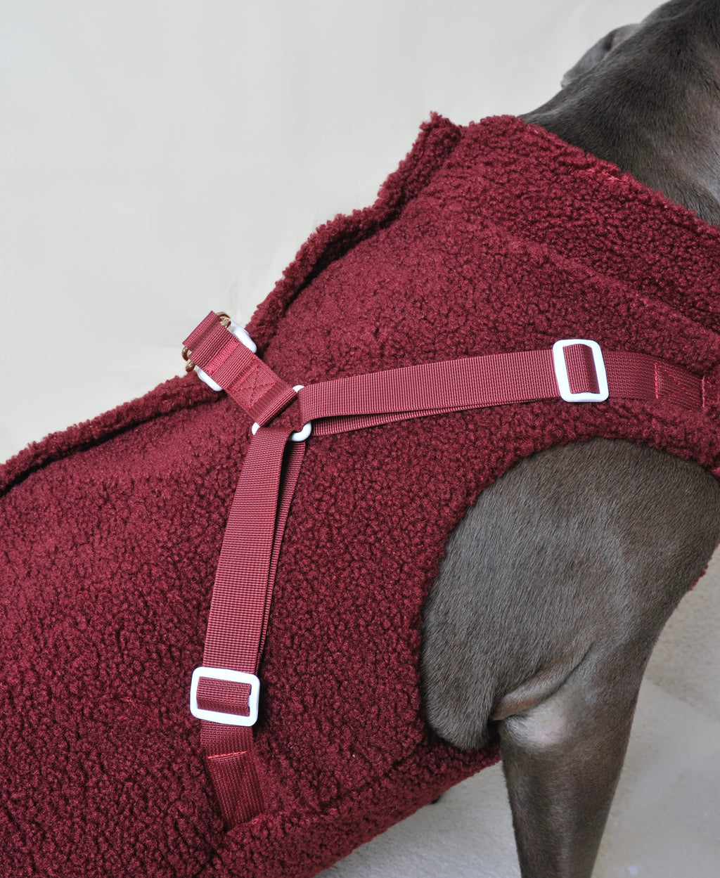 Manteau moumoute pour chien - Rouge bordeaux