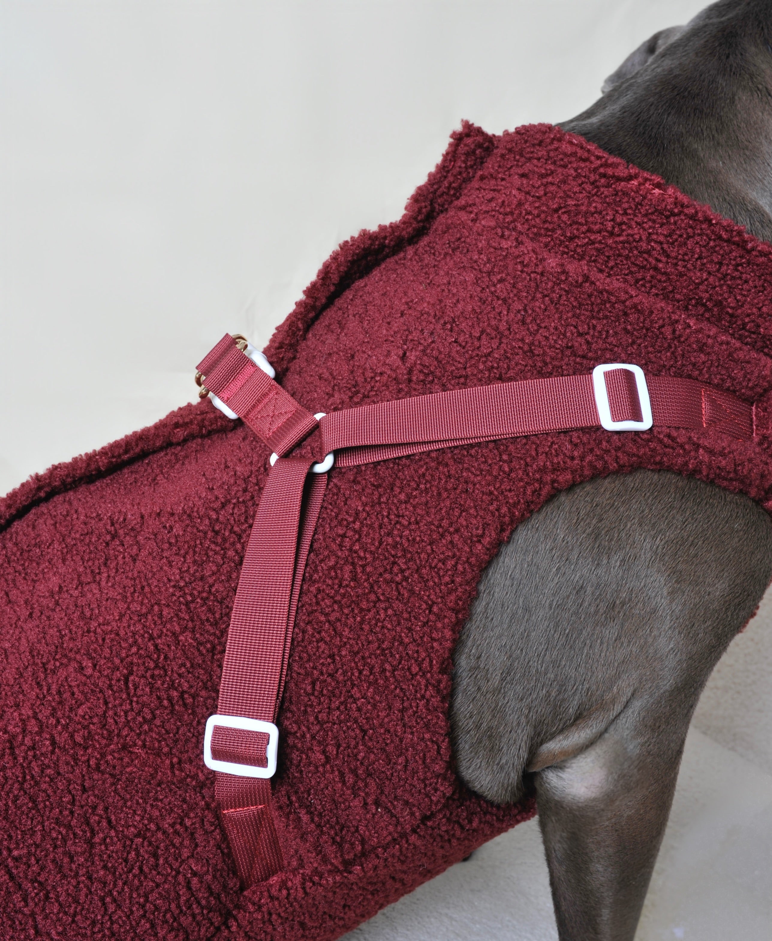 Manteau moumoute pour chien - Rouge bordeaux