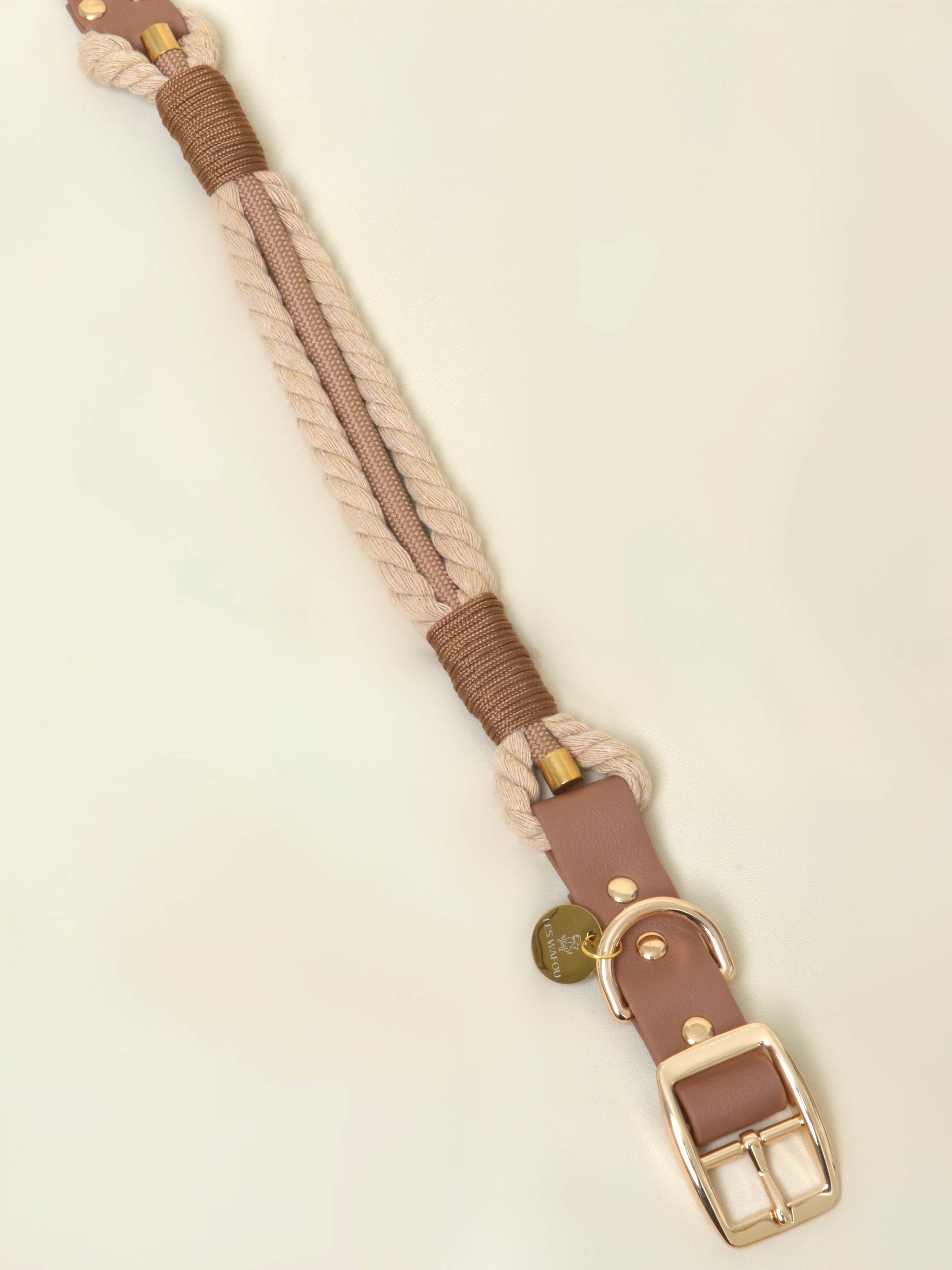 Collier tressé pour chien - Beige