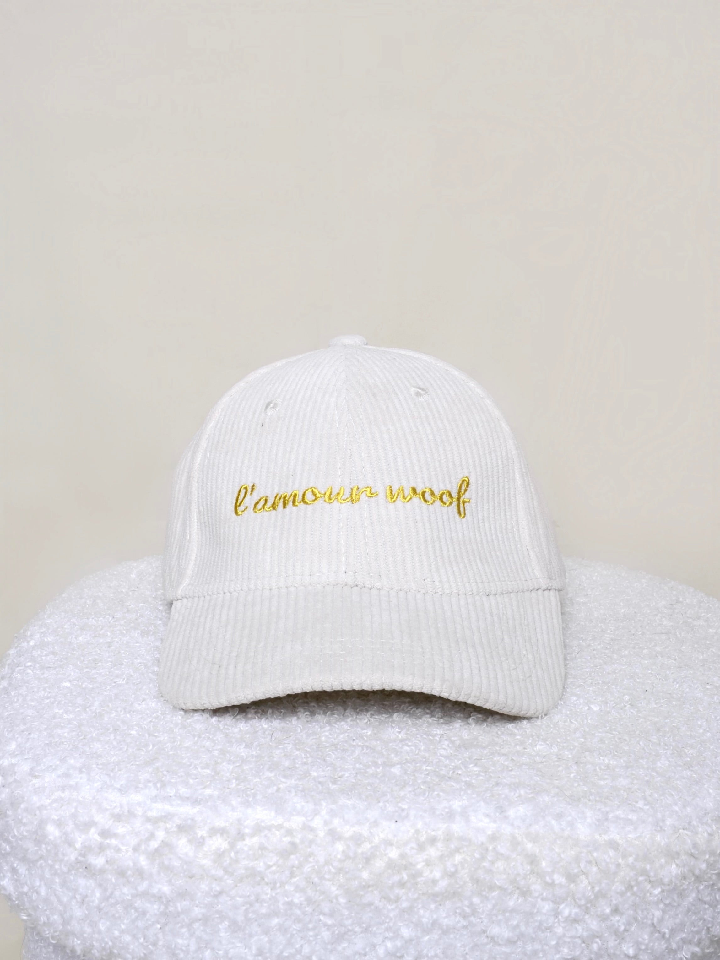 Casquettes personnalisables - Velours côtelé crème