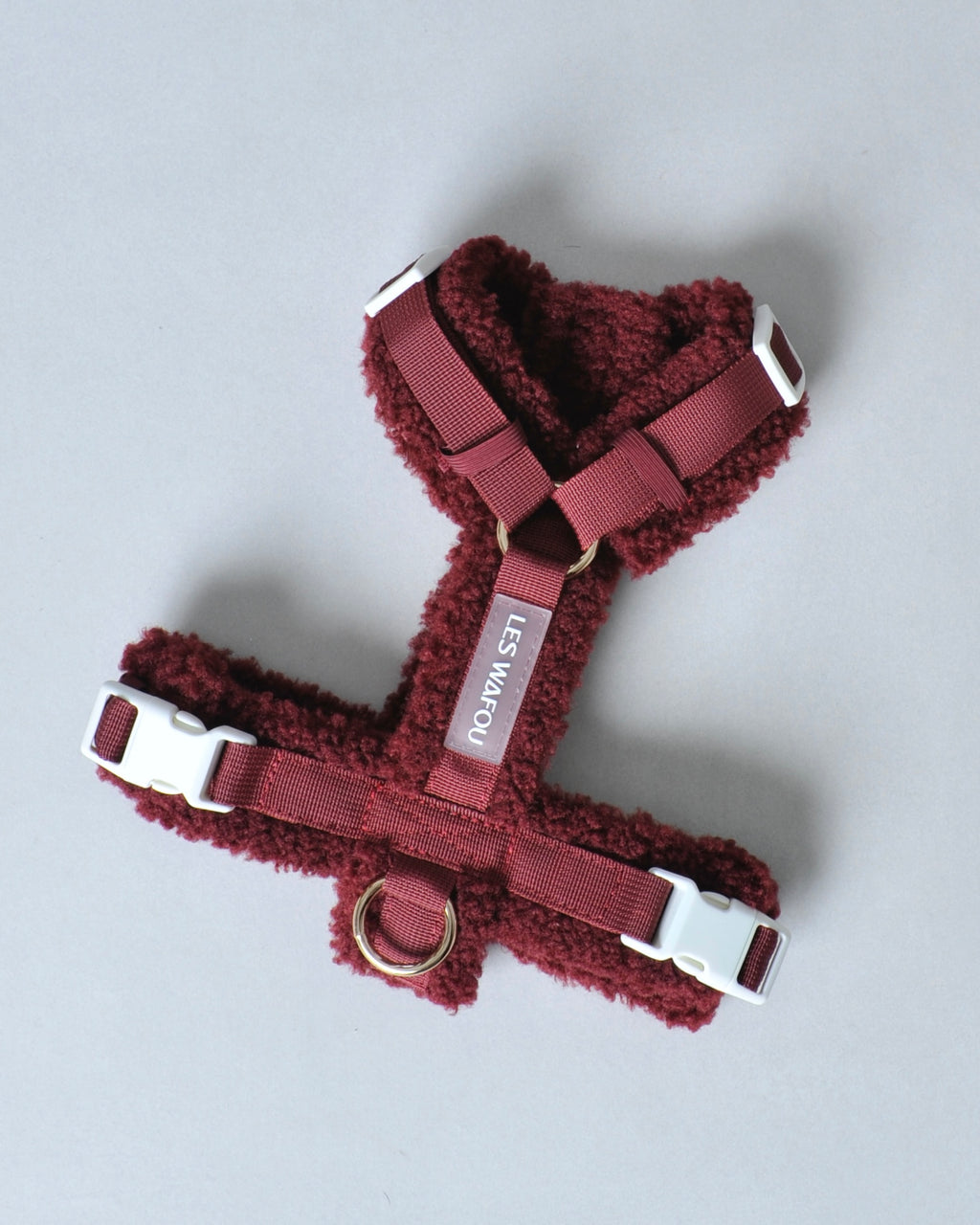 Harnais moumoute chien - Rouge bordeaux