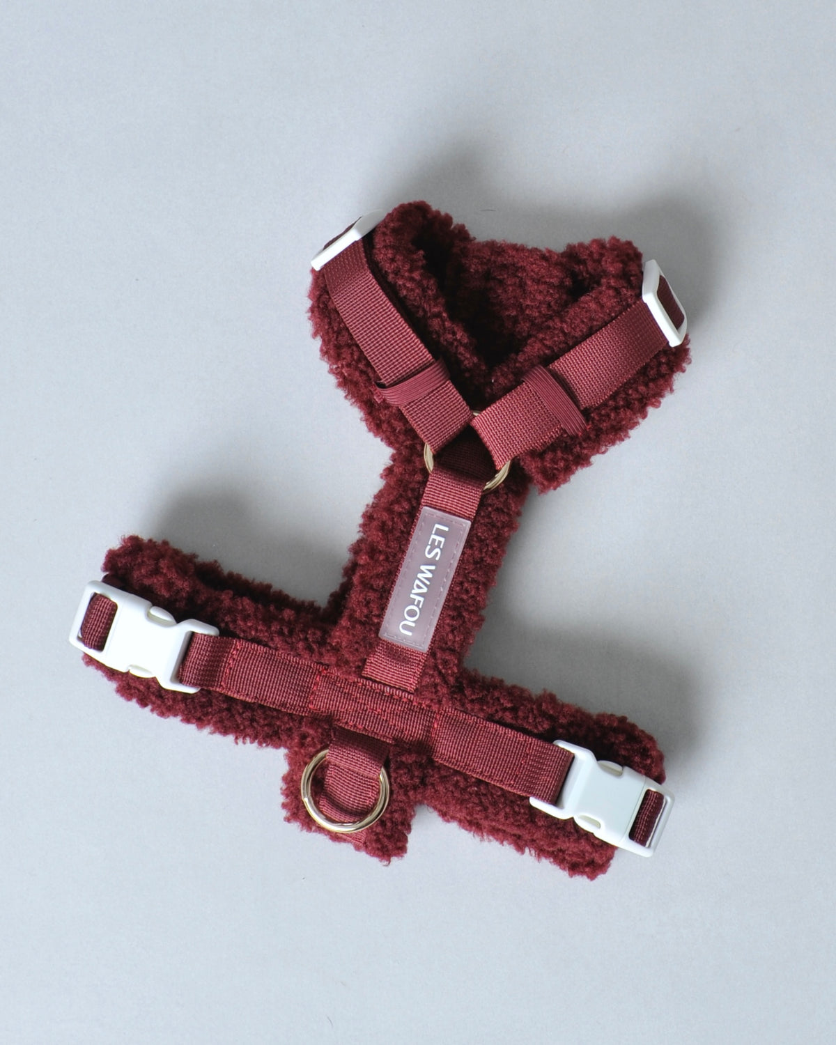 Harnais moumoute chien - Rouge bordeaux