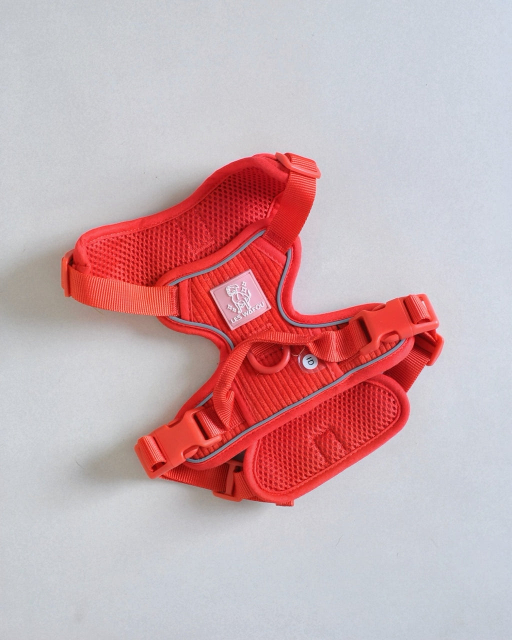 Harnais pour chien velours côtelé - Rouge