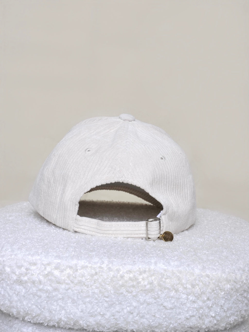 Casquettes personnalisables - Velours côtelé crème