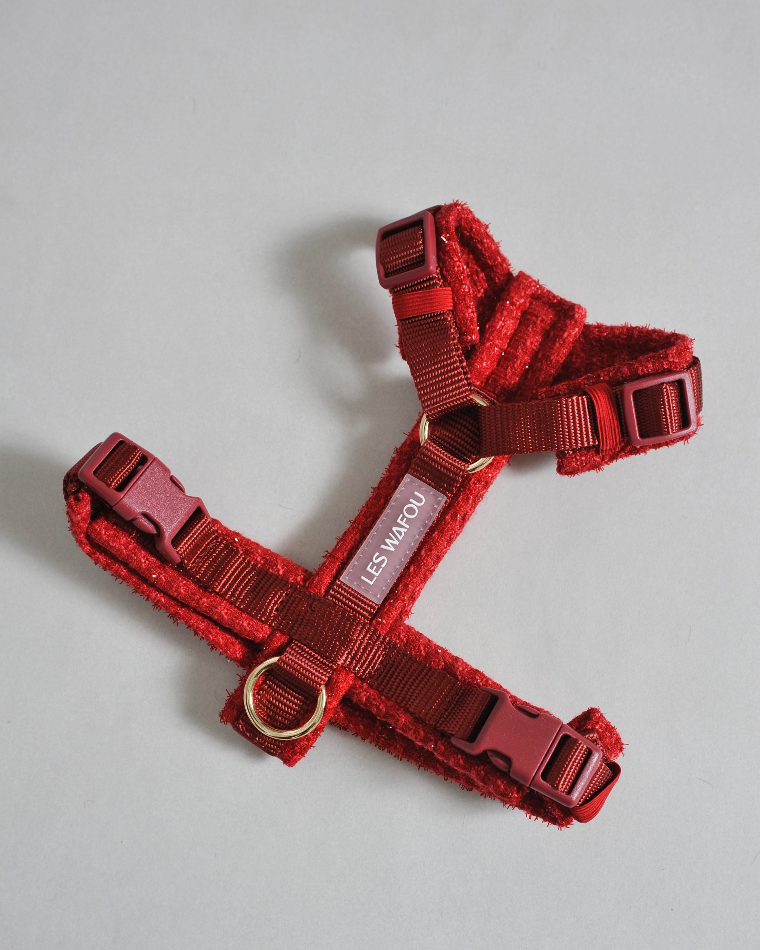 Harnais tweed chien - Rouge