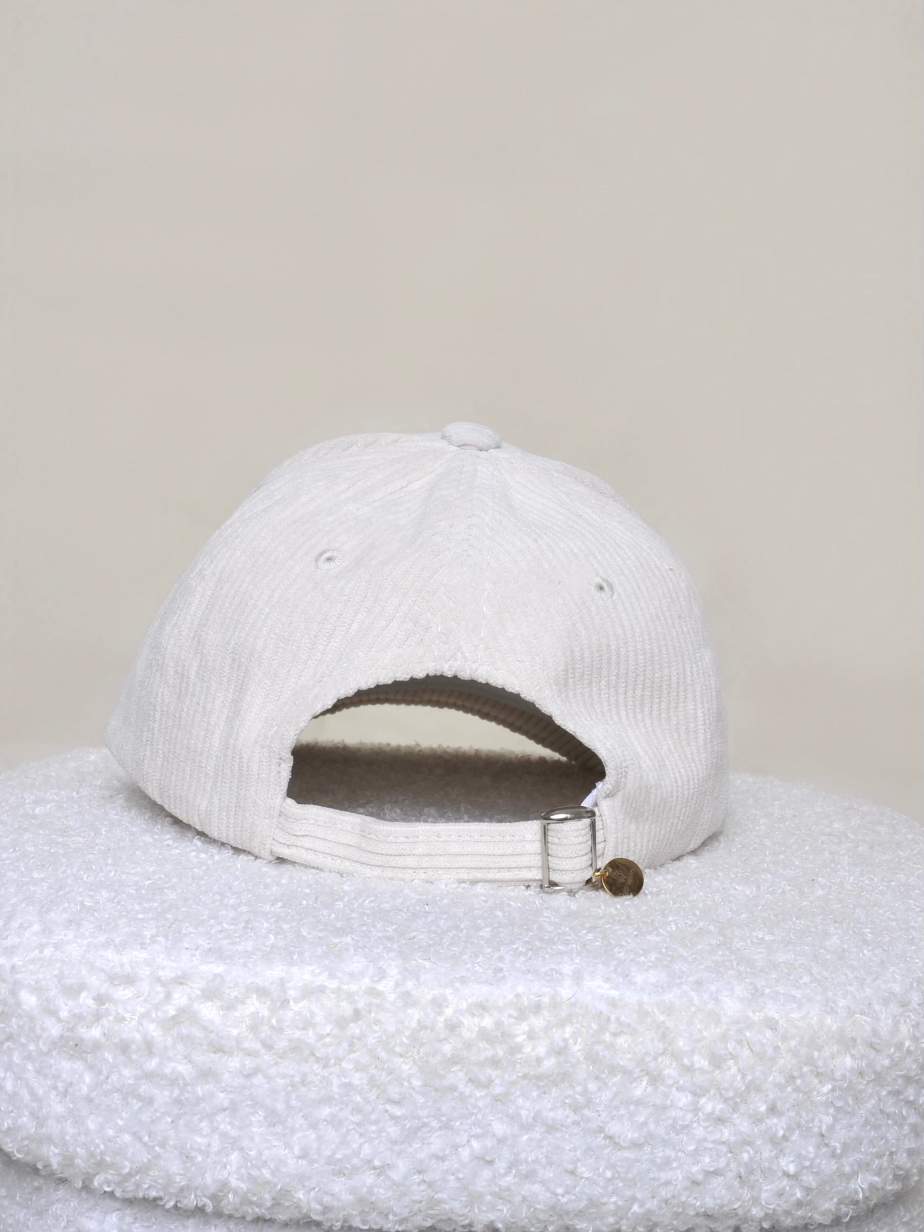 Casquettes personnalisables - Velours côtelé crème