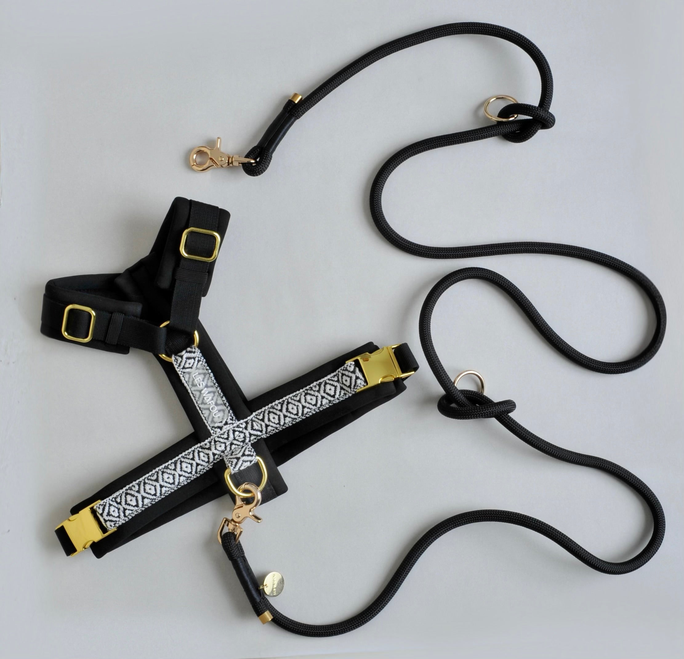 Laisse multi-positions pour chien - Noir