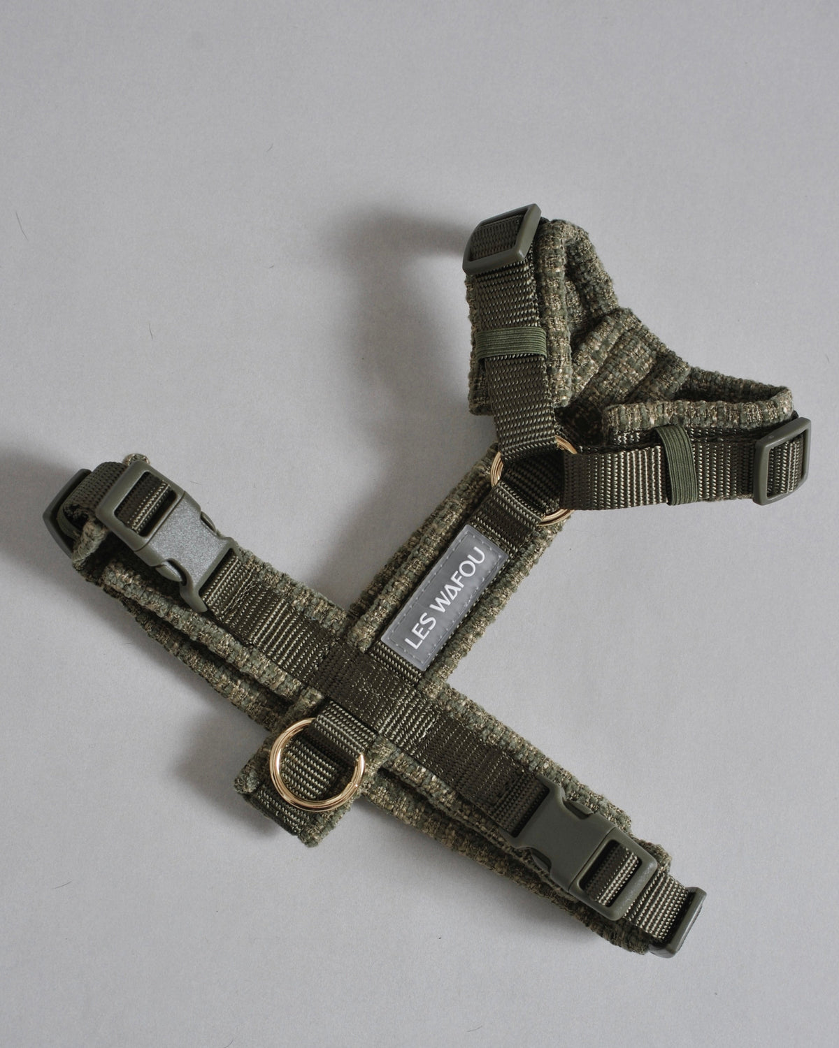 Harnais tweed chien - Kaki