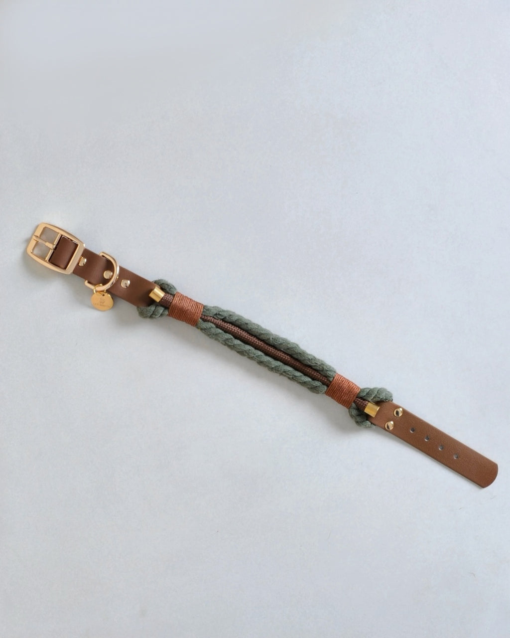 Collier tressé pour chien - Vert kaki