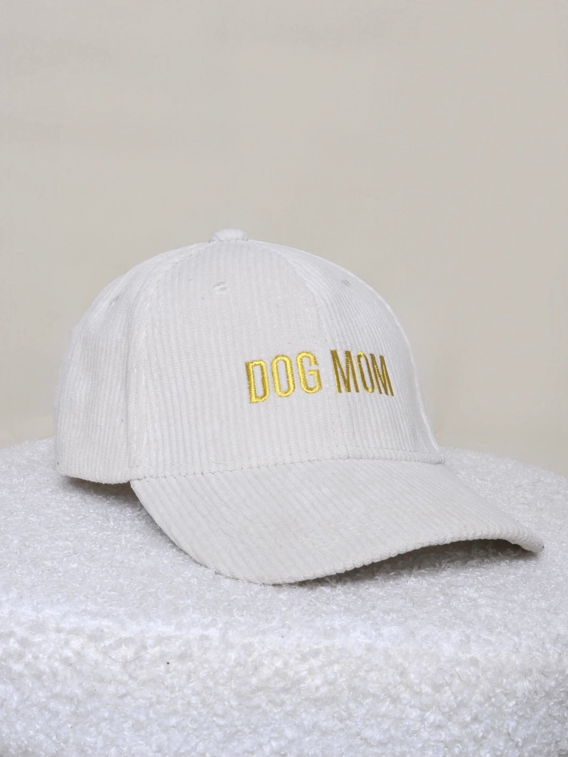 Casquettes personnalisables - Velours côtelé crème