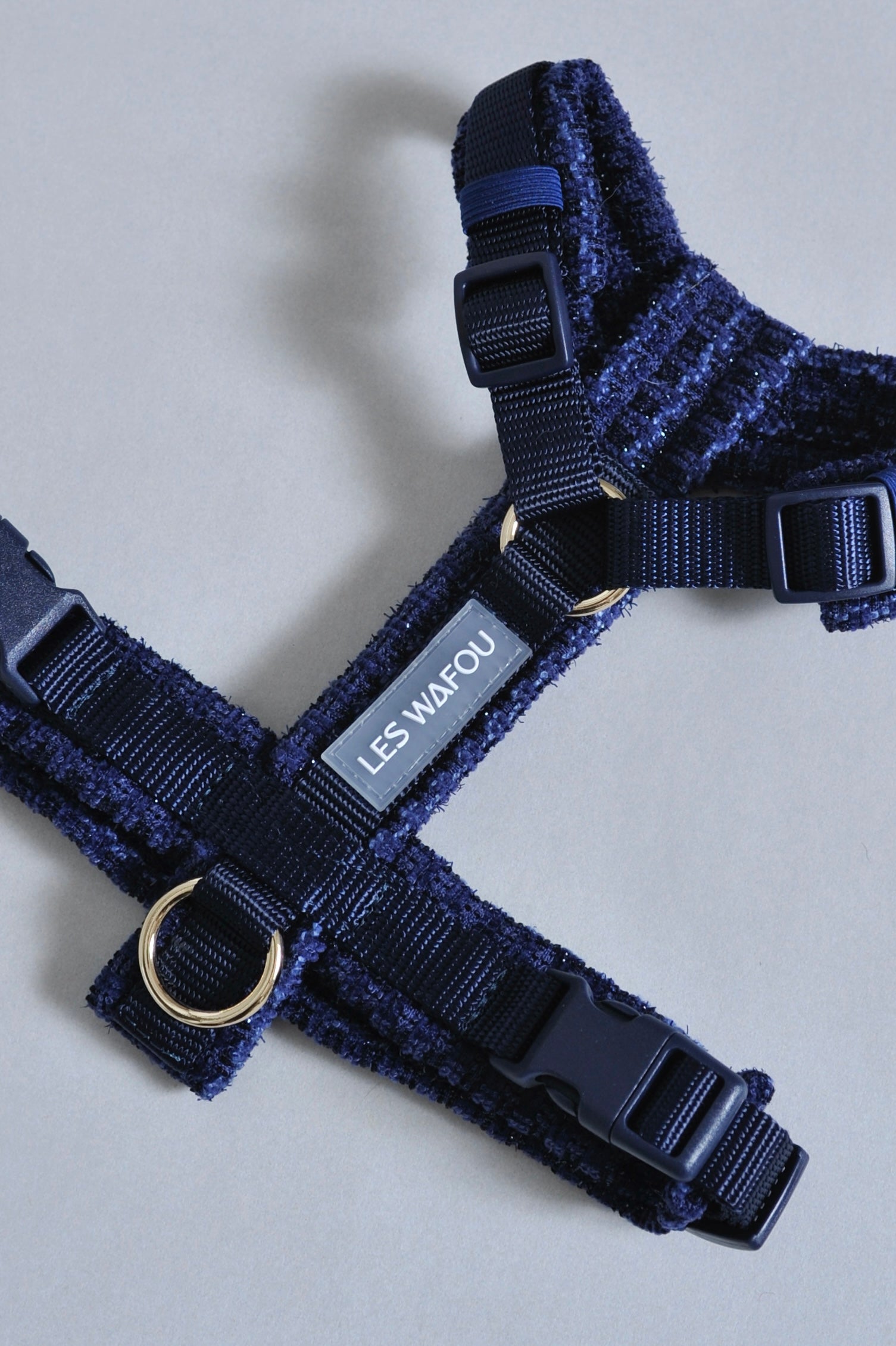Harnais tweed chien - Bleu