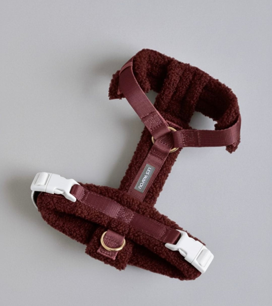 Harnais moumoute chien - Rouge bordeaux