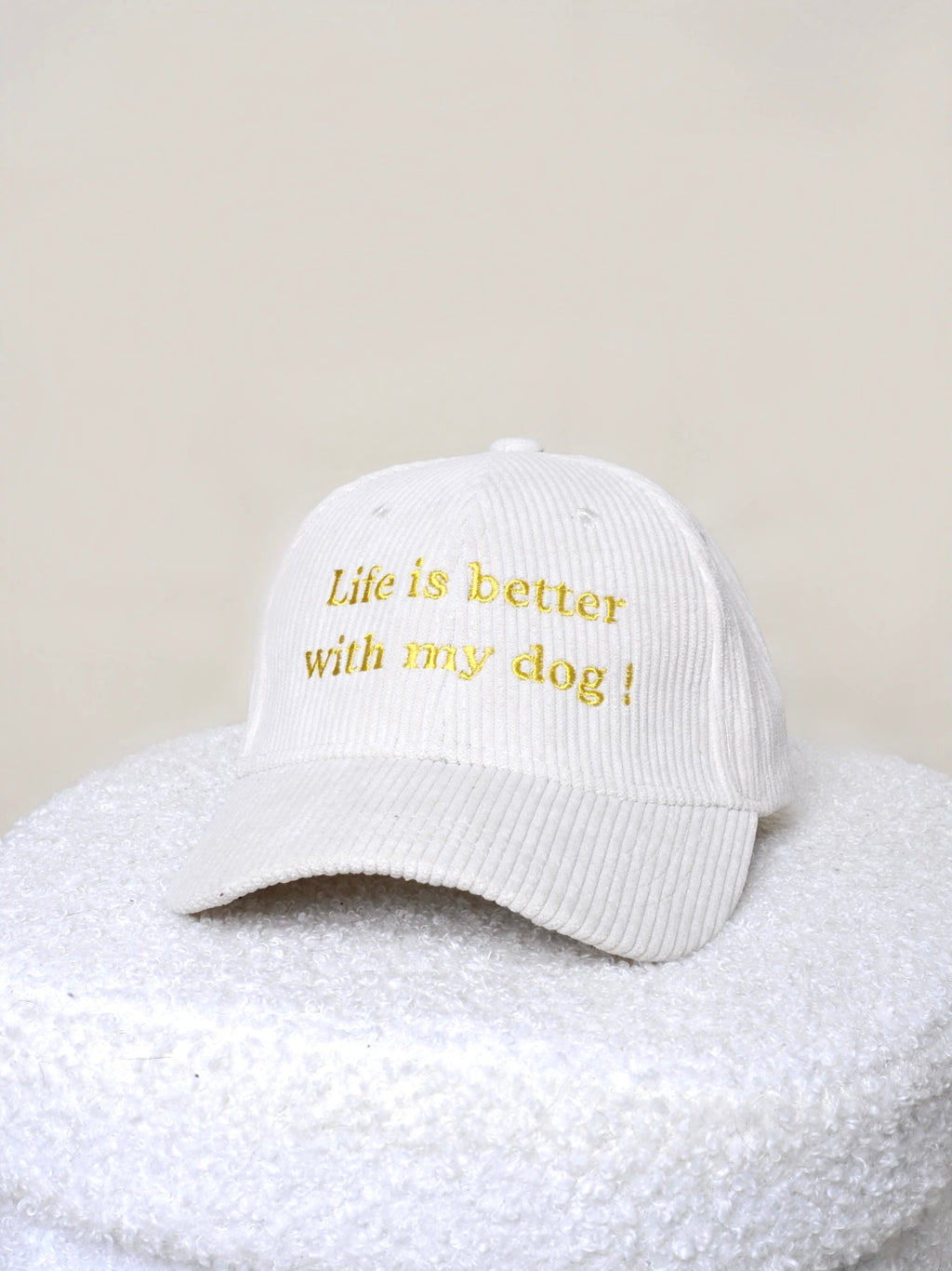 Casquettes personnalisables - Velours côtelé crème