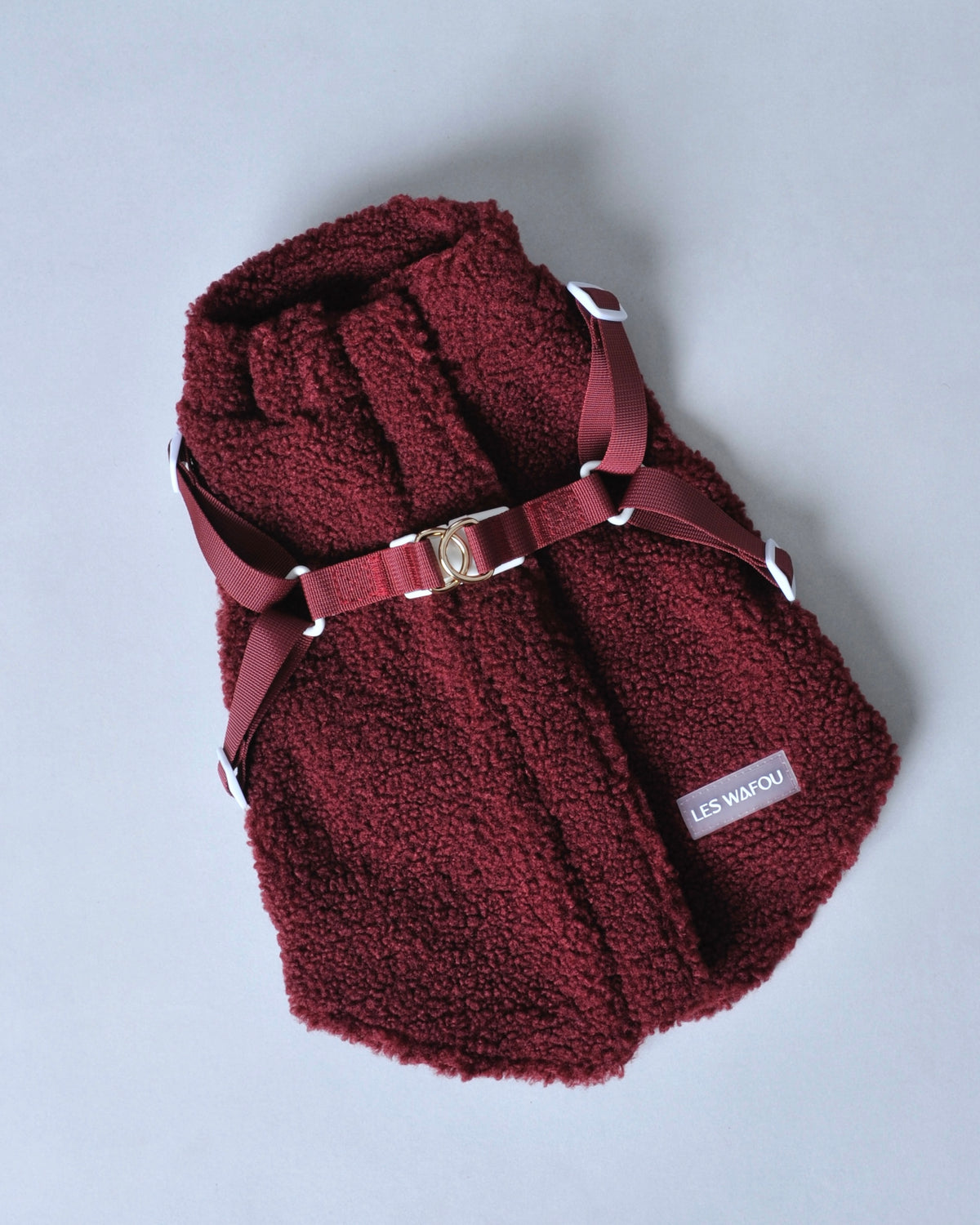 Manteau moumoute pour chien - Rouge bordeaux