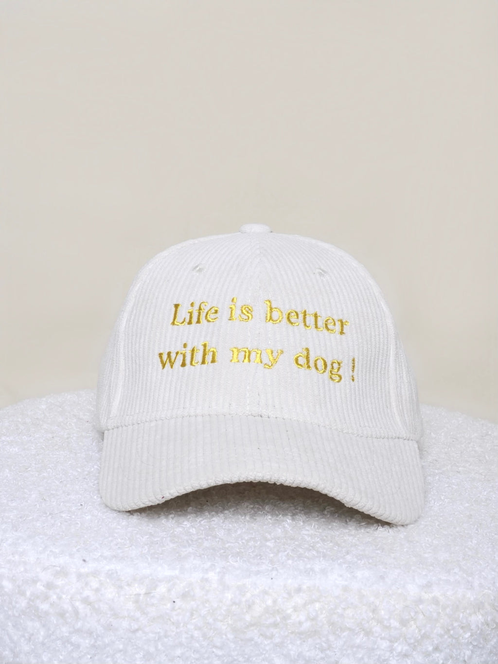 Casquettes personnalisables - Velours côtelé crème