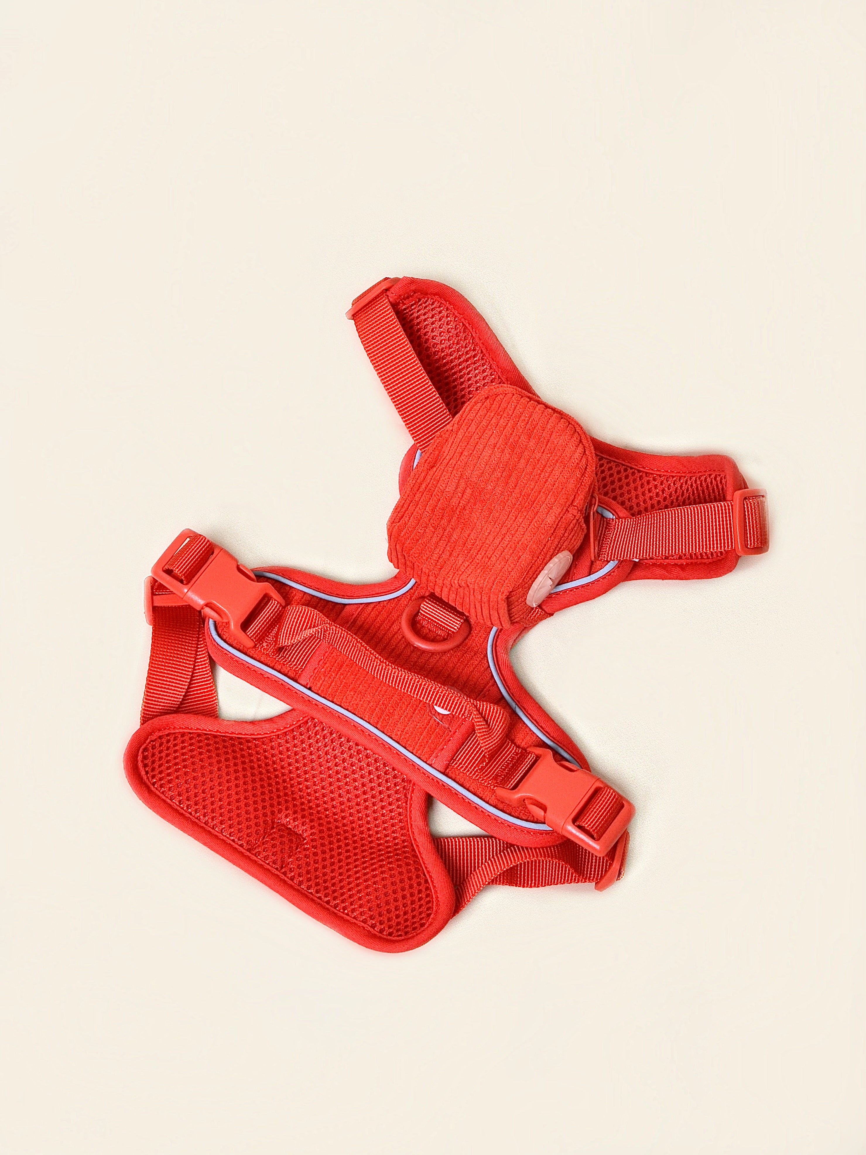 Harnais pour chien + sac à dos - Rouge