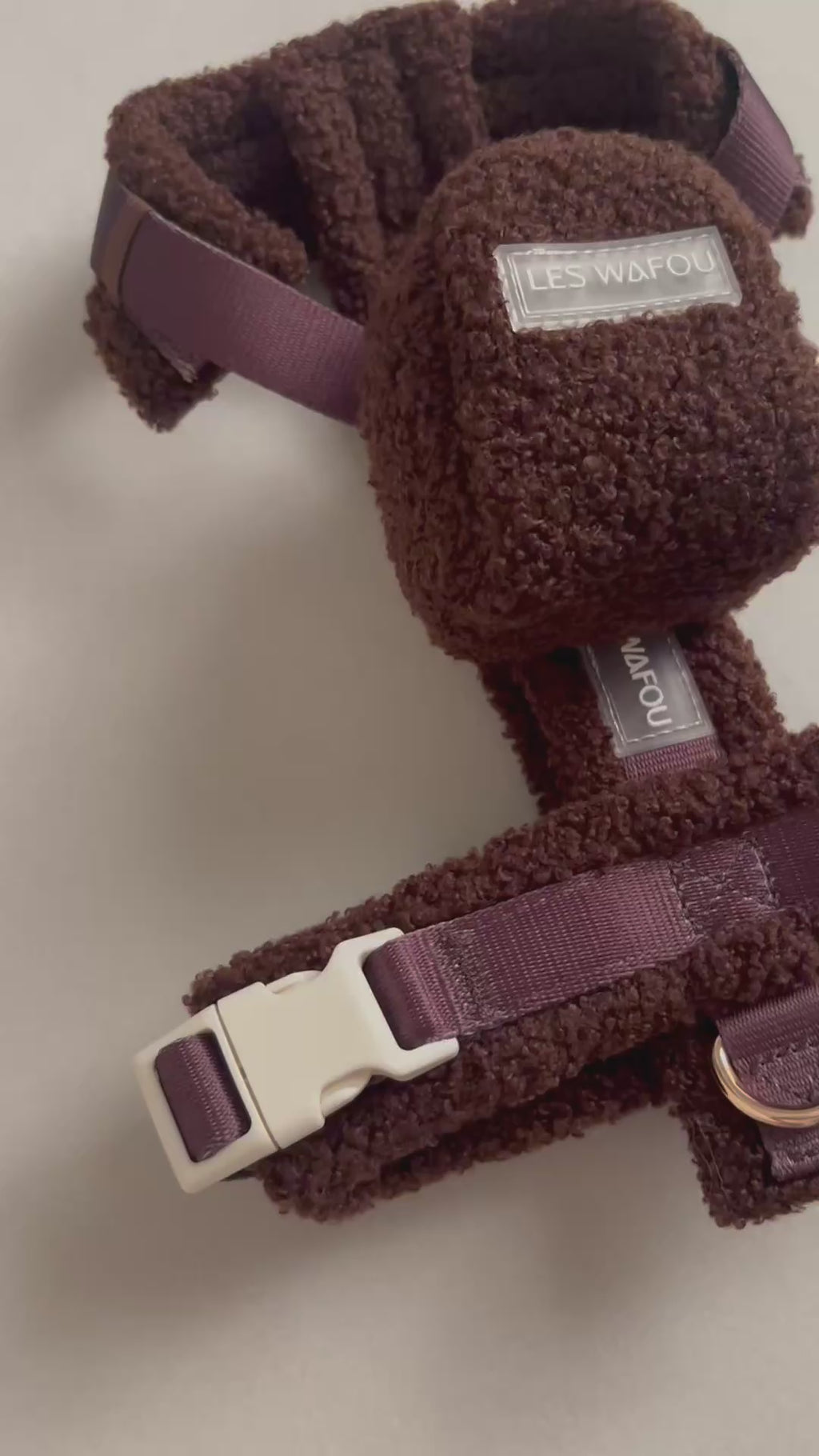 Harnais moumoute chien + sac à dos - Chocolat