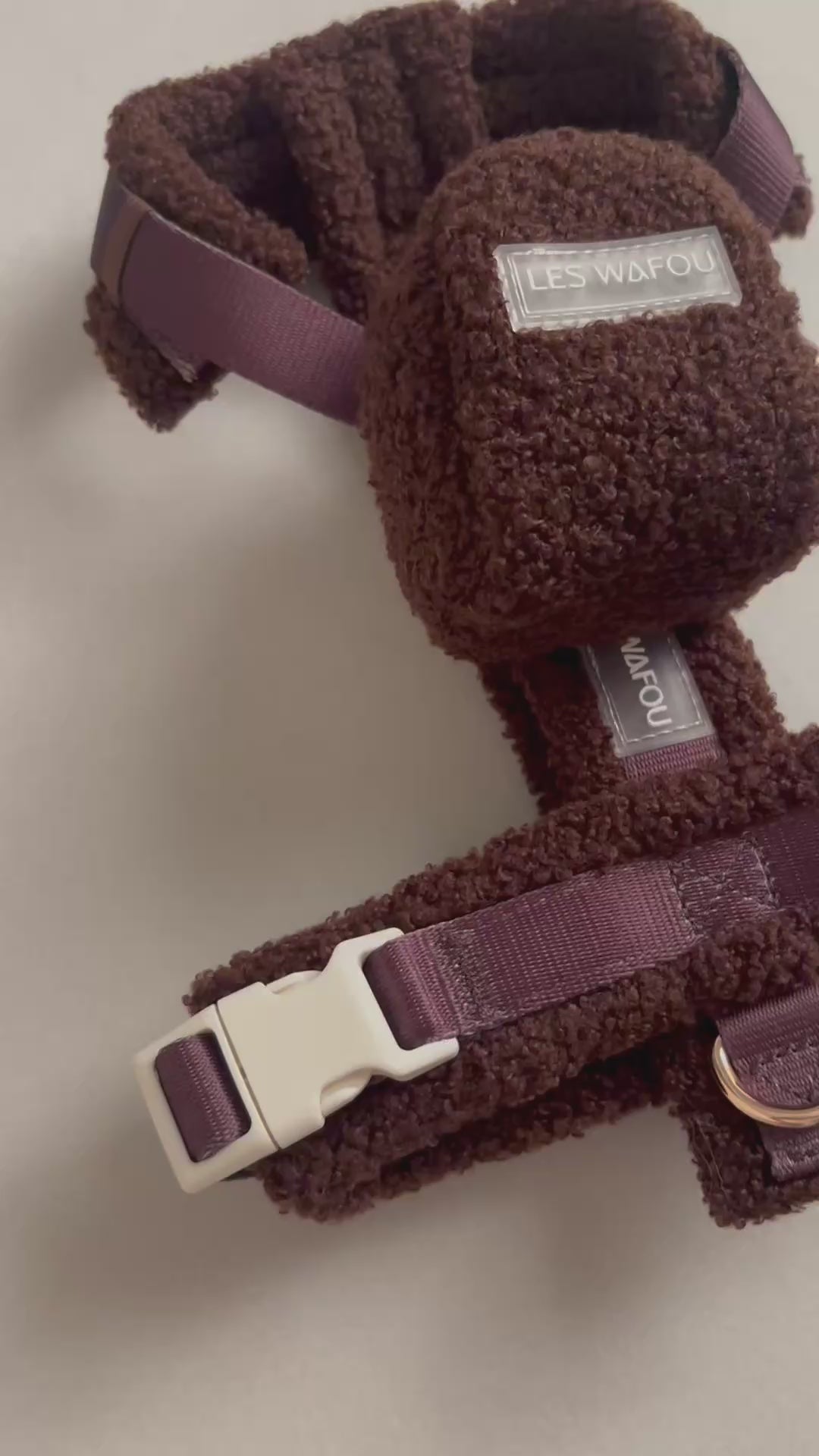 Harnais moumoute chien + sac à dos - Chocolat